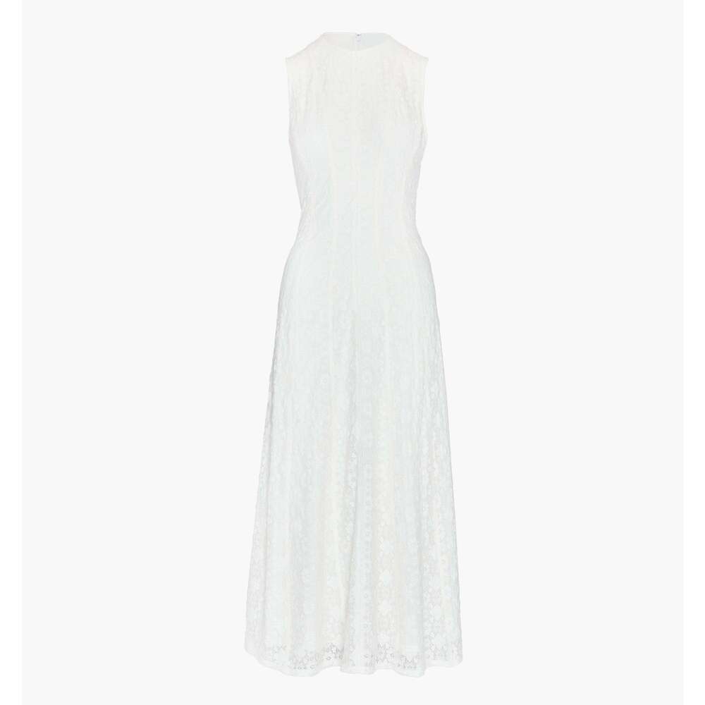 Hill House White Sleeveless Lace Maxi Dress